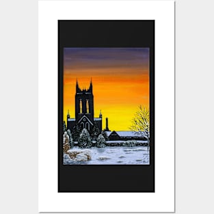 Bury St Edmunds Twilight Cathedral Painting Posters and Art